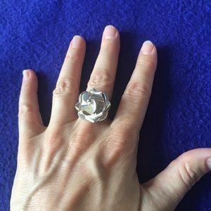 Adjustable ROSE Sterling Silver ring, Taxco Mexico